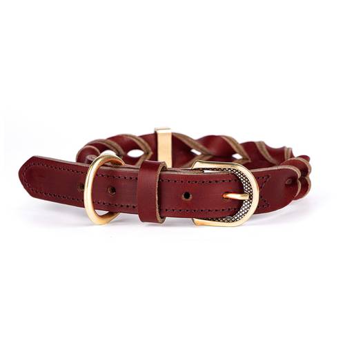 My Family Ascot Red Leather Collar