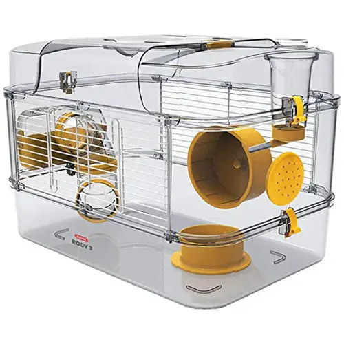 Zolux Rodi Single-Story Medium-Sized Yellow Rodent Cage