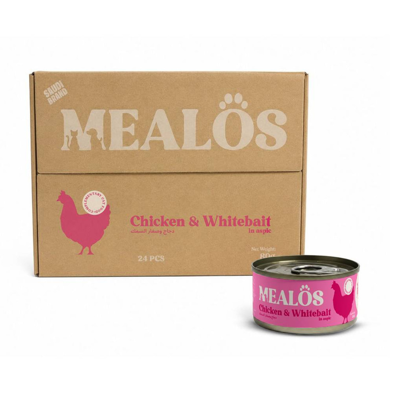 MEALOS Wet Cat Food with Chicken & Whitebait in Aspic 80 g