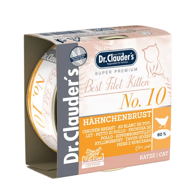 Dr.Clauder Best Filet Cans No. 10 Chicken for Kittens 70g