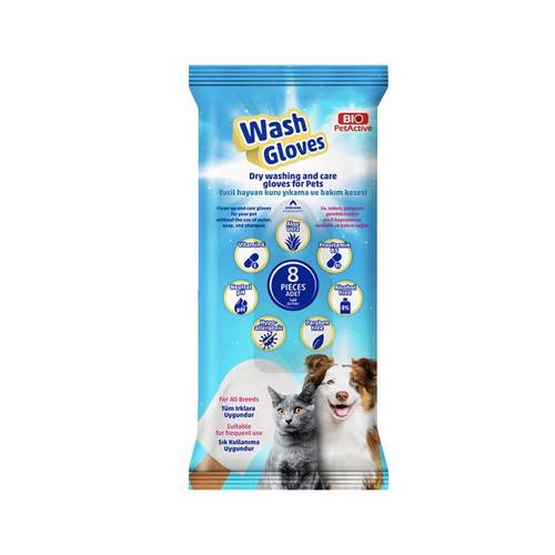 Bio PetActive Wash Gloves Dry Cleaning and Care for Cats & Dogs