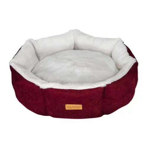 Villain Go Cupcake Round Bed for Cats and Dogs, Red