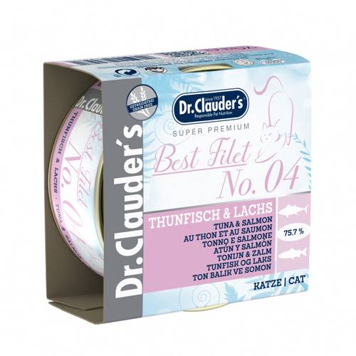 Dr.Clauder Best Filet Cans No. 4 Tuna & Salmon for Cats 70g