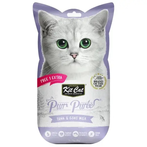 Kit Cat Puree Tuna & Goat Milk (1+4x15g)
