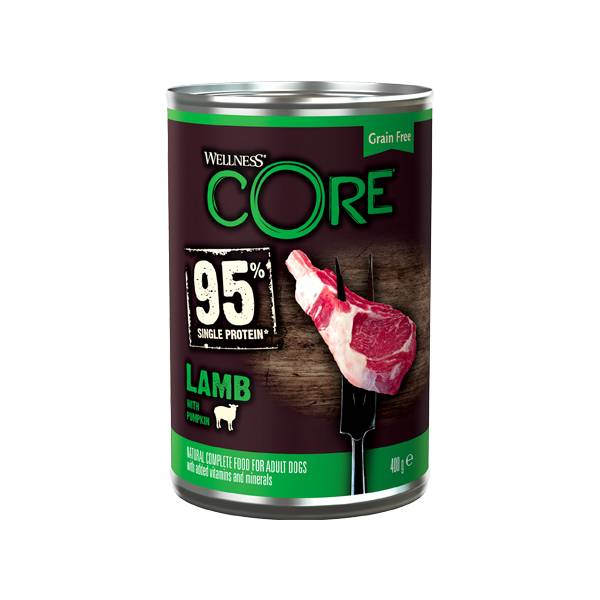 Wellness Core Wet Food 95% Single Protein Lamb with Pumpkin for Dogs 400g