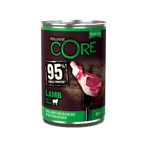 Wellness Core Wet Food 95% Single Protein Lamb with Pumpkin for Dogs 400g