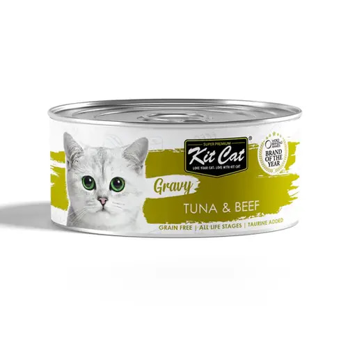 Tuna and Beef Gravy Wet Cat Food - Kit Kat 70g