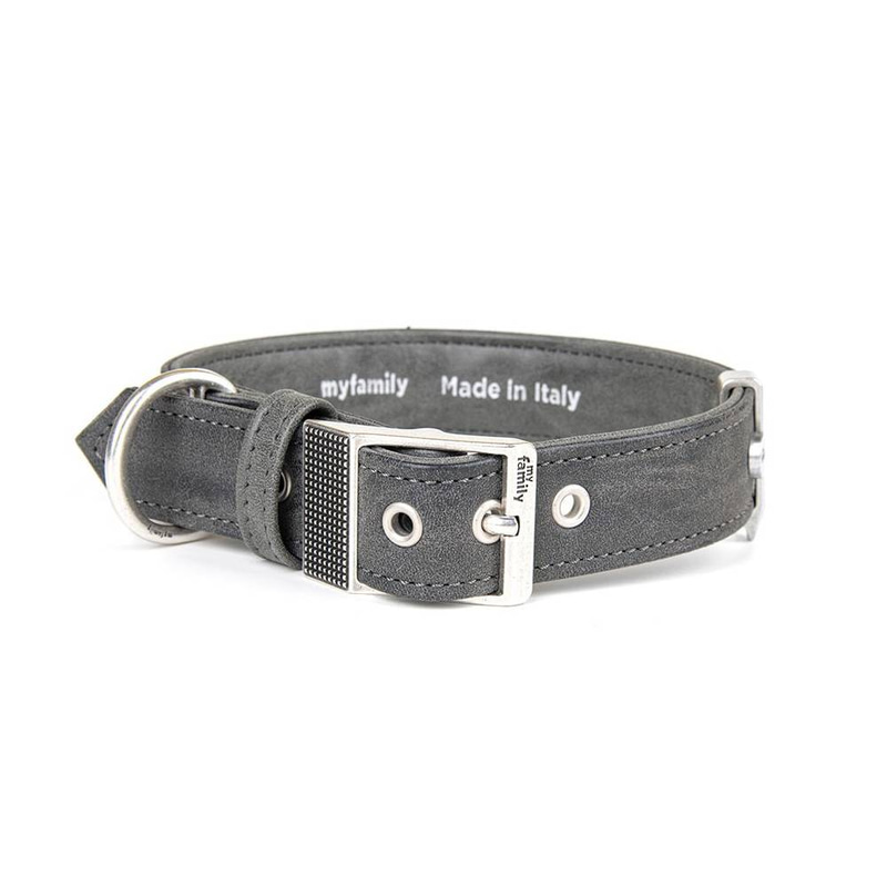 My Family Royal Leather Collar Gray