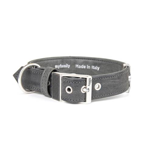 My Family Royal Leather Collar Gray
