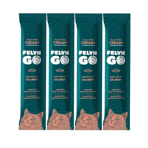 Felyn Go Creamy Lickable Treats salmon Sachet 4x15g