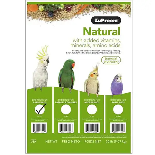 ZuPreem Natural Food for Large Birds and Parrots