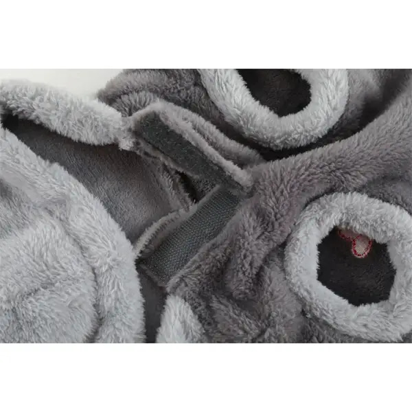 Zolux Teddy Hoodie Winter Clothes for Cats and Small Dogs, Gray