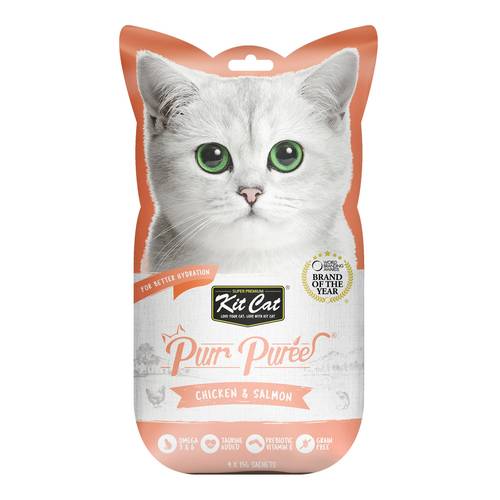 Kit Cat Purr Puree Chicken & Salmon 15gx4 Sachets