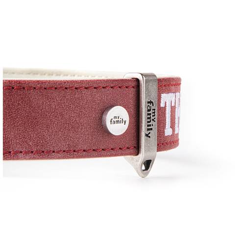 My Family Royal Leather Collar Cream/Red