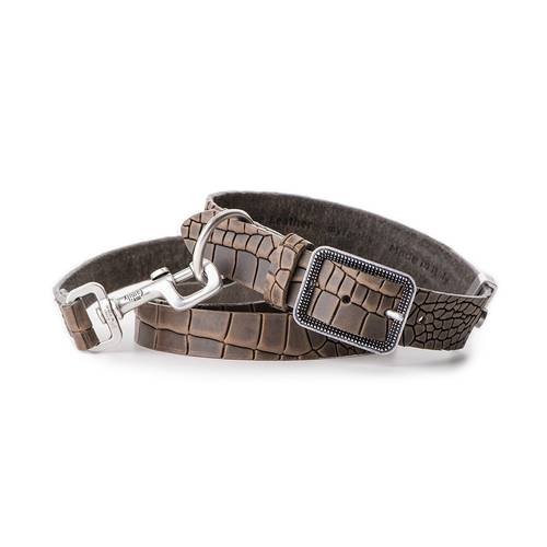 My Family Tucson Grey Leather Collar