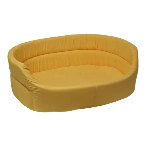 Villain Goo Foam Oval Bed for Cats and Dogs, Yellow