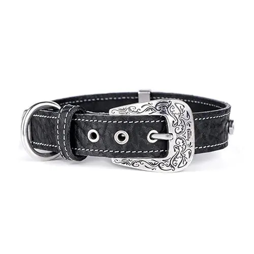 Black Al Basso collar for medium-sized dogs