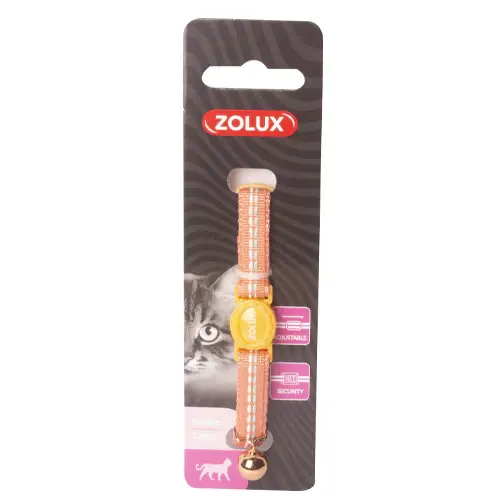 Zolux two-stripe collar, colored nylon, orange