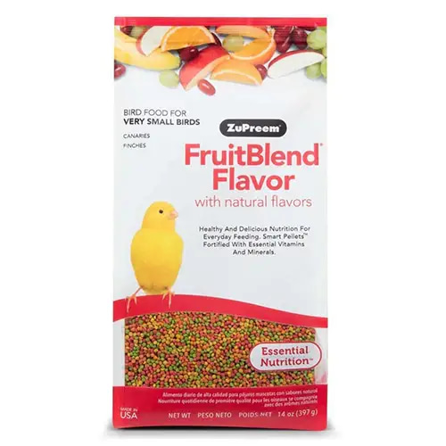 ZuPreem Fruit Blend is a food for canaries and sparrows.