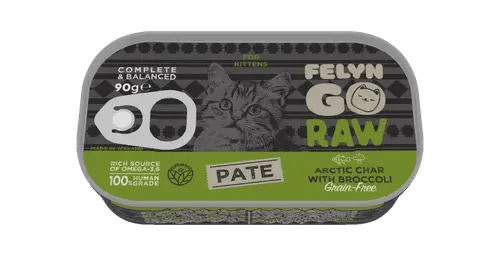 Felyn Go Raw C&B Arctic Char With Broccoli Pate For Kittens 90g