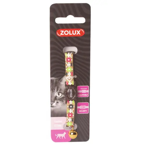 Zolux brown nylon collar with a distinctive pattern
