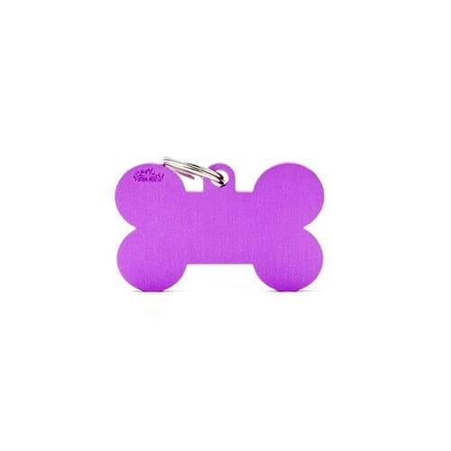 My Family Aluminum Bone-Shaped Pendant, Purple Color, Large Size
