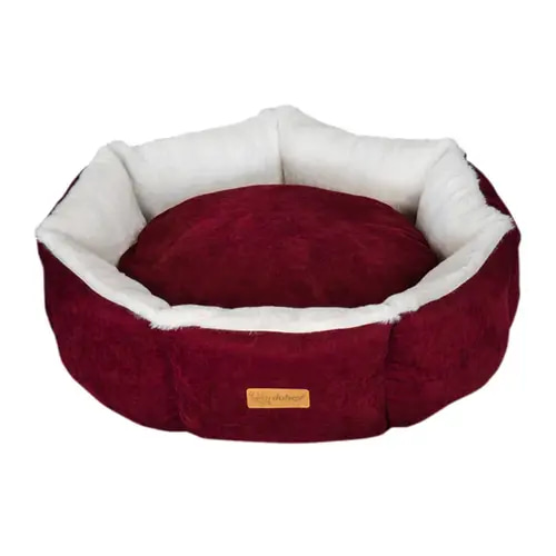 Villain Go Cupcake Round Bed for Cats and Dogs, Red