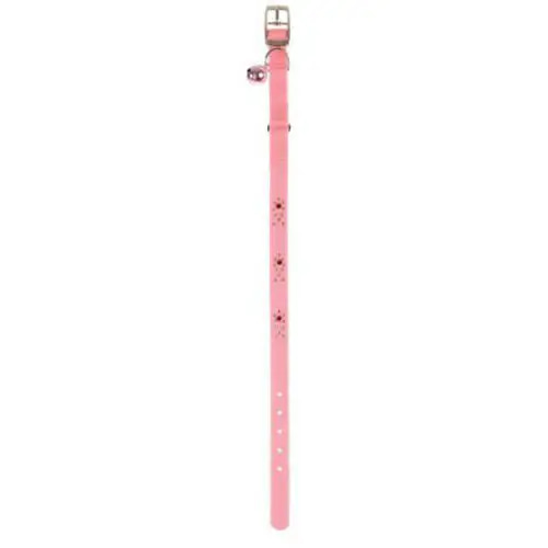 Zolux pink nylon collar with diamonds and bell