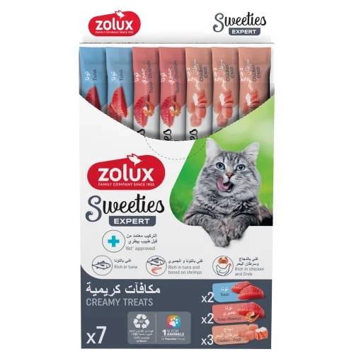 Zolux Sweeties Creamy Treats Crab & Tuna & Shrimp for Cats 14gx7