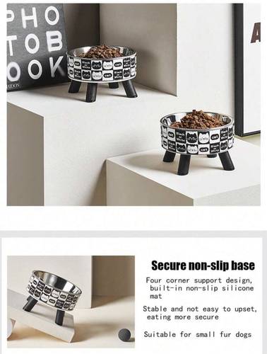 Stainless steel cat food bowl
