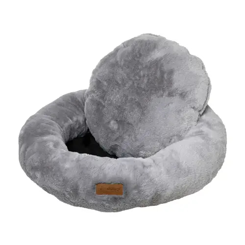 Villain Go Brownie Round Bed for Cats and Dogs, Gray