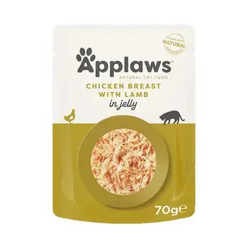 Applaws Natural Cat Wet Food Pouch Tender Chicken Breast with Lamb in Tasty Jelly 70g