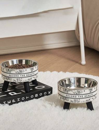 Stainless steel cat food bowl