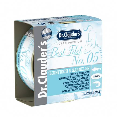 Dr.Clauder Best Filet Cans No. 5 Tuna & Shirmps for Cats 70g