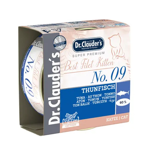 Dr.Clauder Best Filet Cans No. 9 Tuna for Kittens 70g
