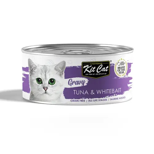 Tuna and small fish in gravy wet cat food - Kit Kat 70g