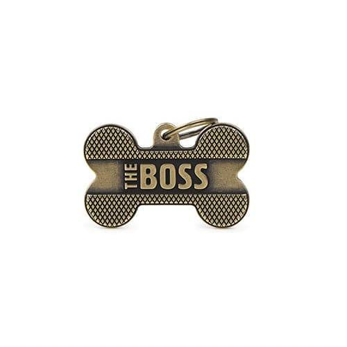 My Family THE BOSS Bone Shape Bronze Color Large Size L