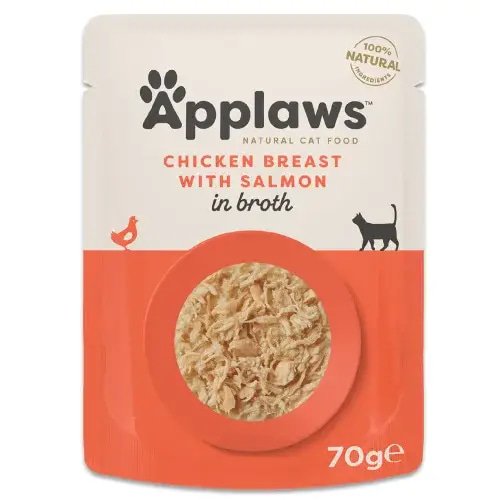 Applaws Cat Pouch Chicken with Salmon in Broth 70g