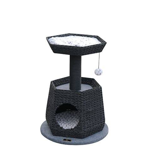 Villain Goo Scratching Cat Dog with Hut and Round Base