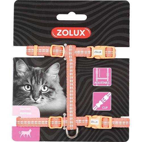 Zolux cat vest, nylon, two colored stripes, orange color