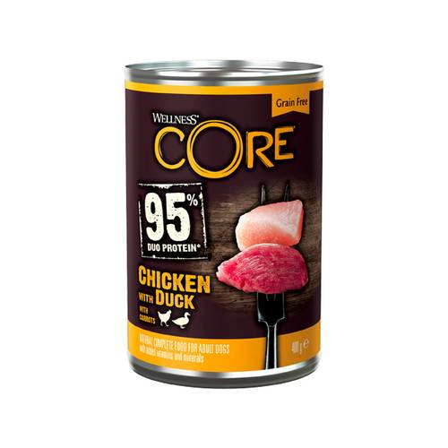Wellness Core Wet Food 95% Duo Protein Chicken & Duck for Dogs 400g