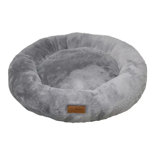Villain Go Brownie Round Bed for Cats and Dogs, Gray