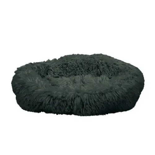 Zolux Round Cat Bed in Soft Gray Fur, 45cm