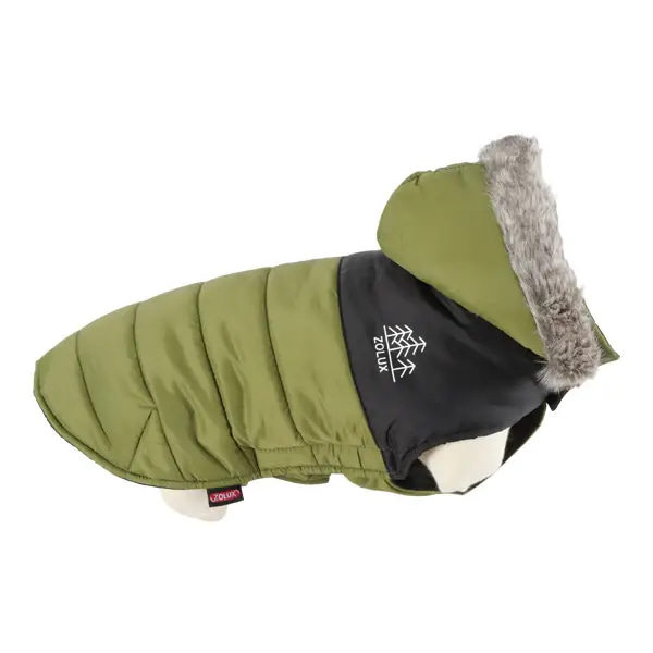 Zolux Braca Hoodie, Waterproof Winter Clothes for Cats and Small Dogs, Green