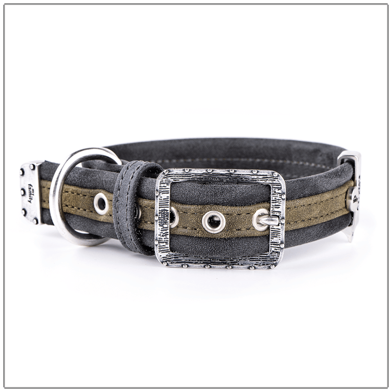 My Family London Green Leather Collar
