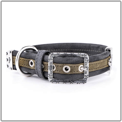 My Family London Green Leather Collar