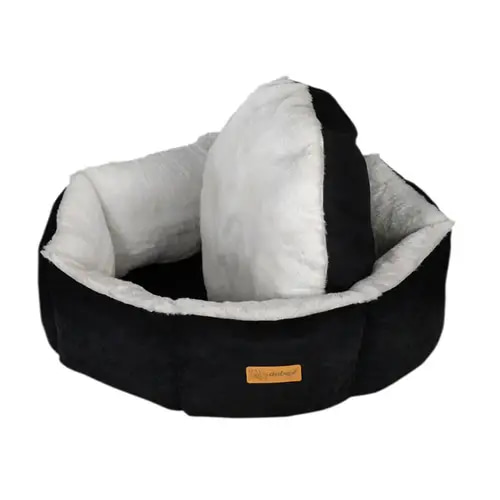 Villain Go Cupcake Round Bed for Cats and Dogs, Black