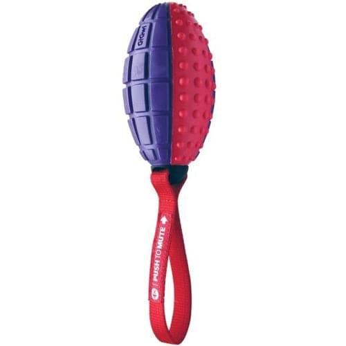Gim Dog toy rugby ball rubber blue & Red