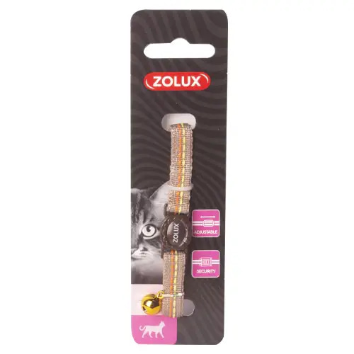 Zolux two-stripe collar, colored nylon, brown