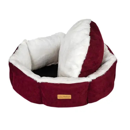 Villain Go Cupcake Round Bed for Cats and Dogs, Red